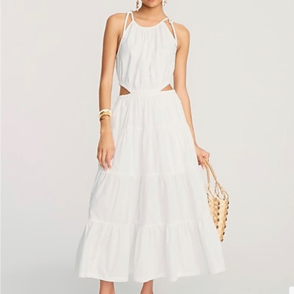 JCREW HARBOR SIDE-CUTOUT DRESS. 3X. White. NWT